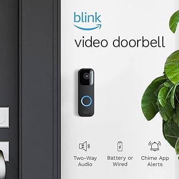 Blink Video Doorbell (Black) + Mini Camera (Black) | Two-Way Audio, HD Video, Motion and Chime Alerts | Works with Alexa