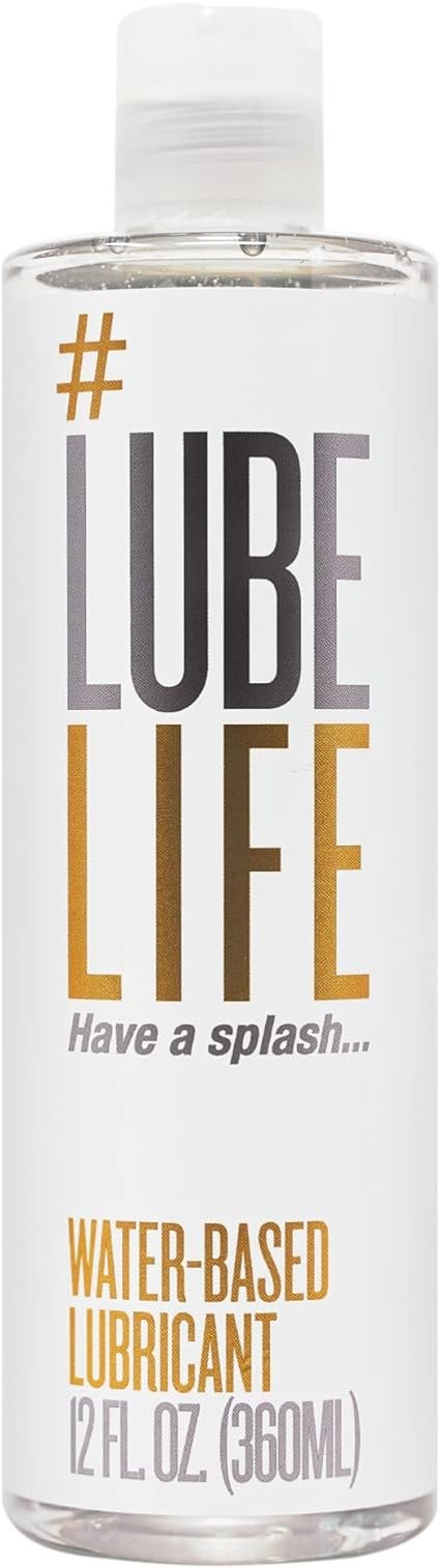 Lube Life Water-Based Personal Lubricant, Lube for Men, Women and Couples, Non-Staining, 12 Fl Oz