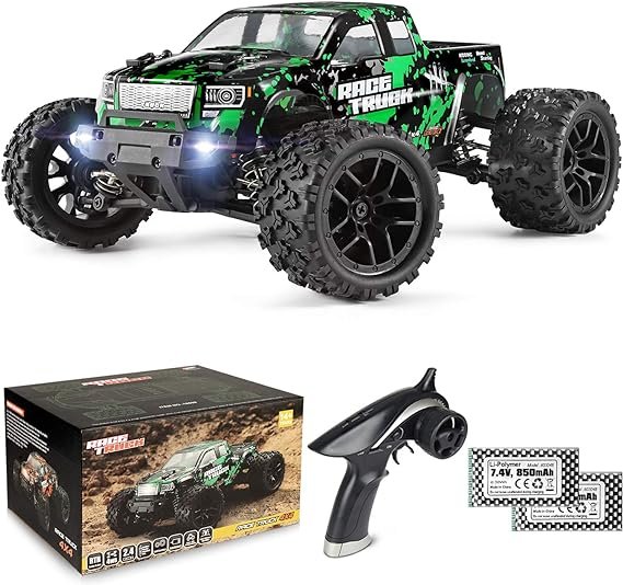 HAIBOXING 1:18 Scale All Terrain RC Car 18859, 36 KPH High Speed 4WD Electric Vehicle with 2.4 GHz Remote Control, 4X4 Waterproof Off-Road Truck with Two Rechargeable Batteries