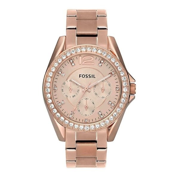 Fossil Riley Analog Rose Gold Dial and Band Women's Stainless Steel Watch-ES2811