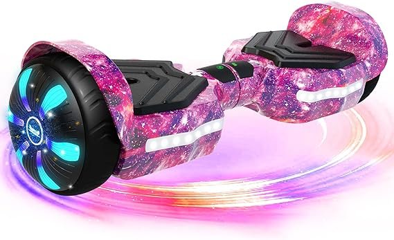 Scooter - 6.5" Self Balancing Hoover Board with LED Light-Up Wheels, Bluetooth Speakers and APP, Dual 250W Motors, 8.5 mph Max Speed & 8.5 Miles Max Range