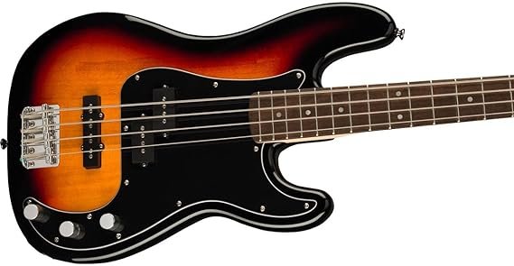 Squier by Fender Precision Bass Guitar Kit, Affinity Series, Laurel Fingerboard, 3-Color Sunburst, Poplar Body, with Guitar Bag and Rumble 15 Amp Bass Amp, Cable, Guitar Strap and More